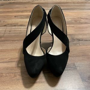 Nine West Suede Black Heels Size 6.5
